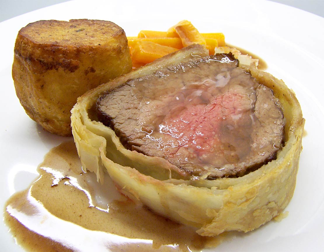 a slice of the finished dish