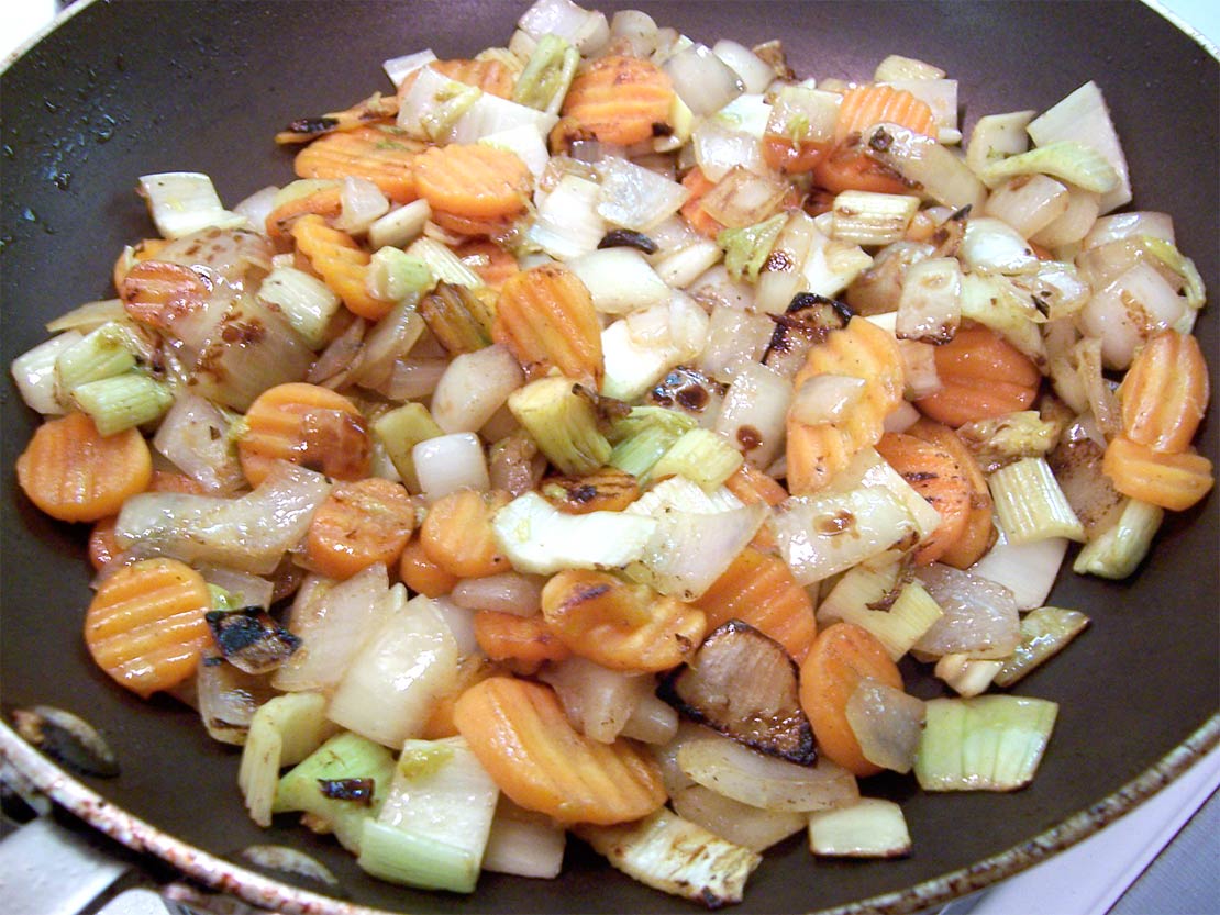 browning the vegeables