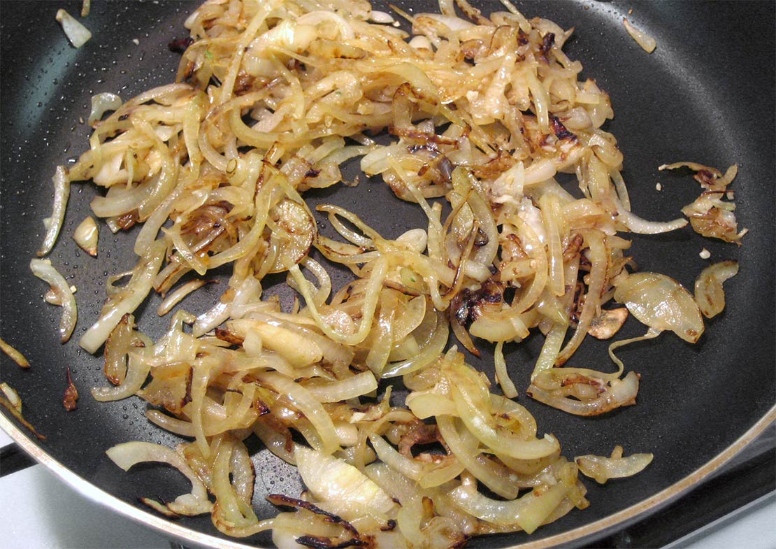 frying the onion