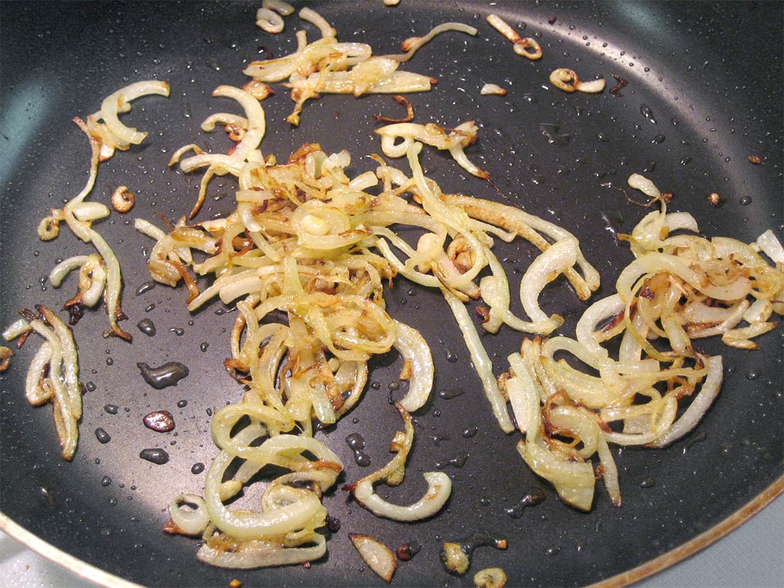 frying the onion