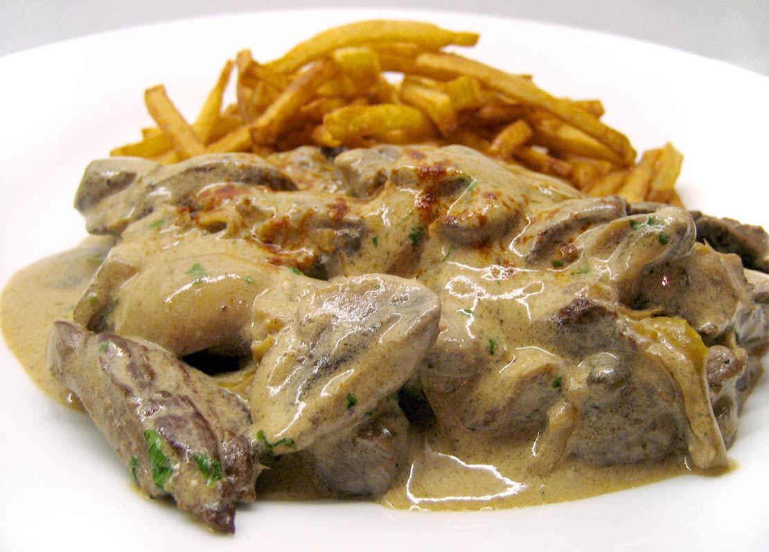 the finished Stroganoff