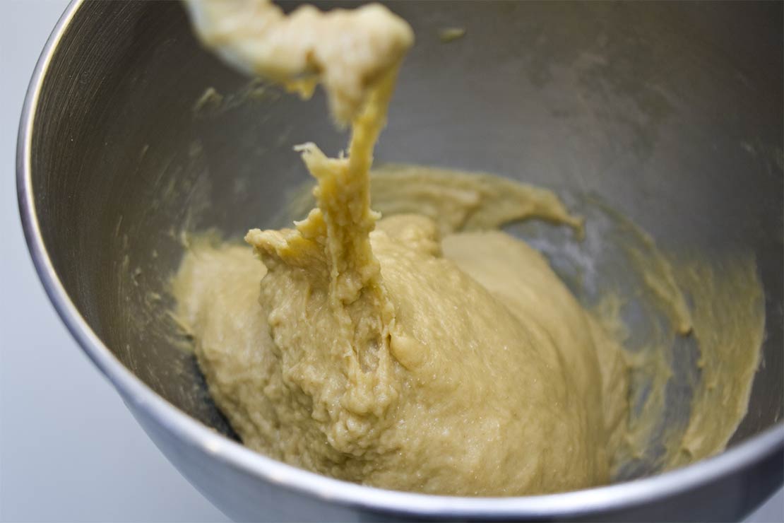 the mixed dough