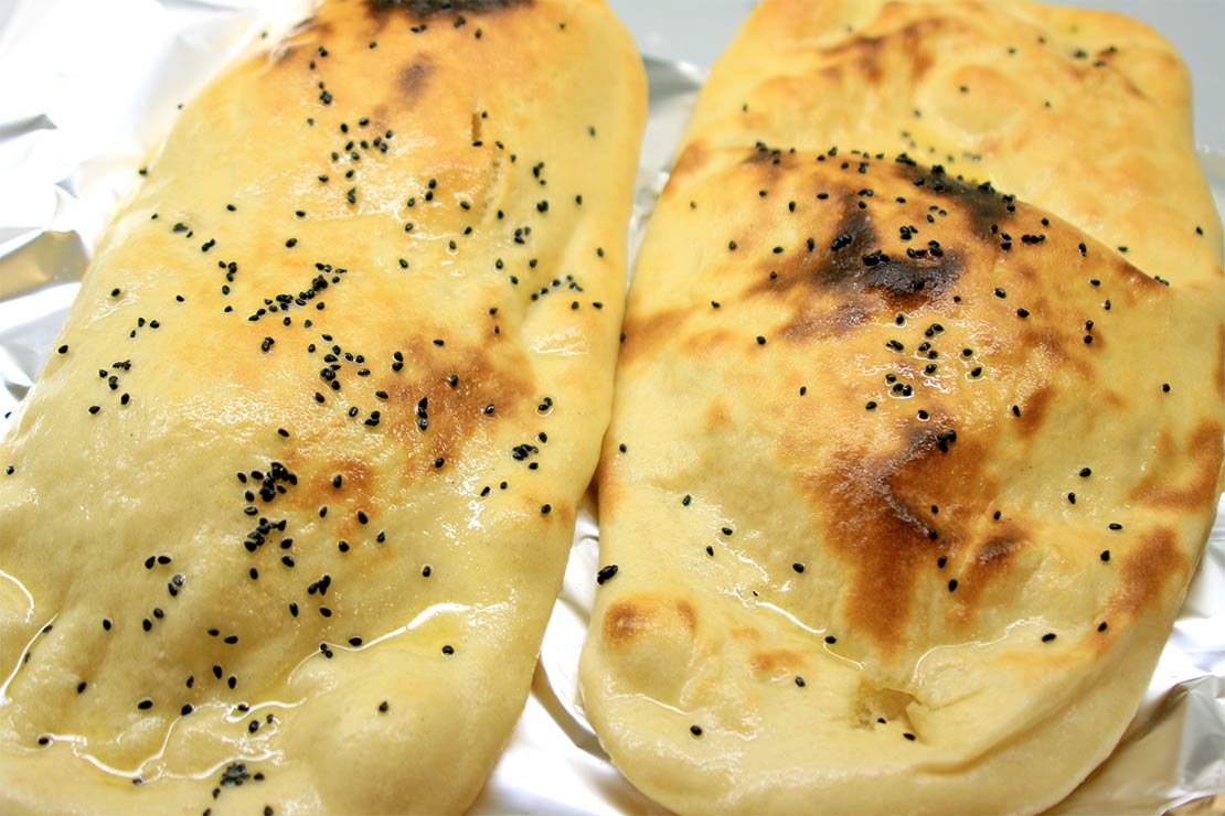 the finished naan bread