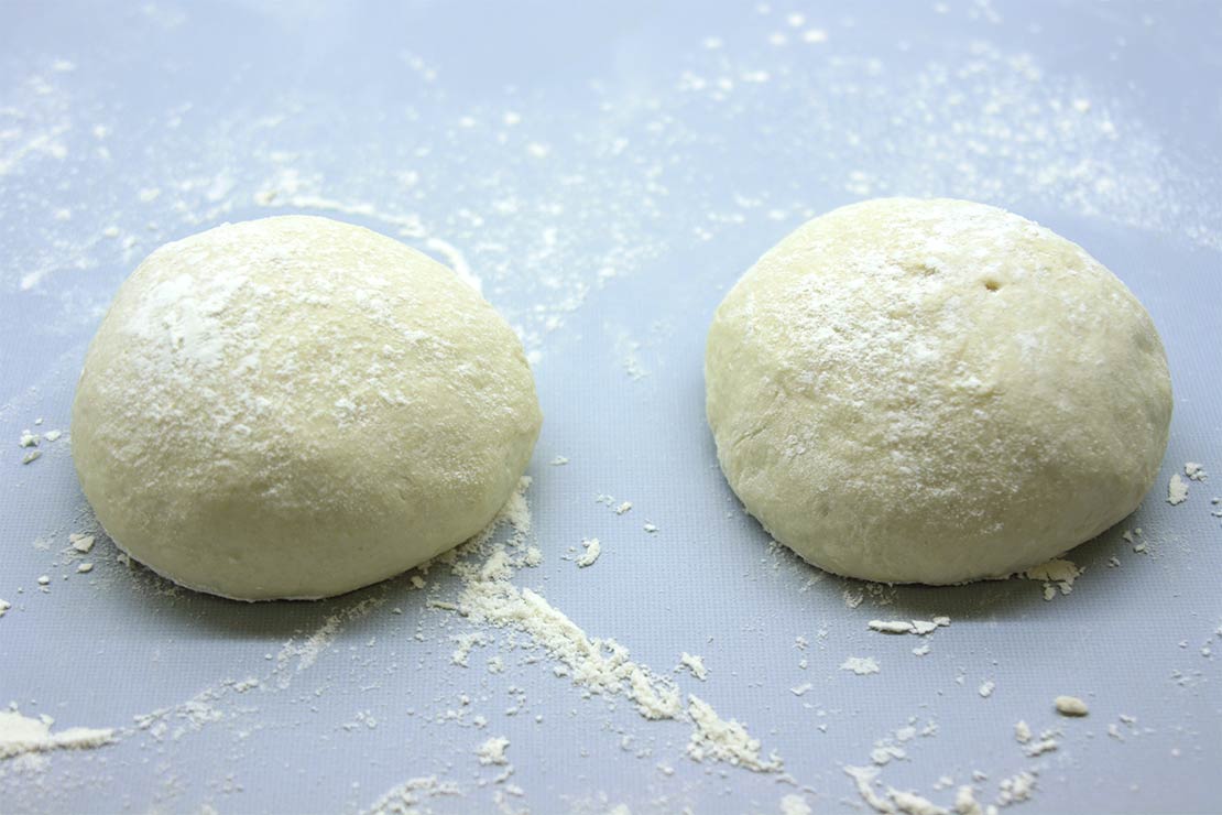 the dough divided into balls