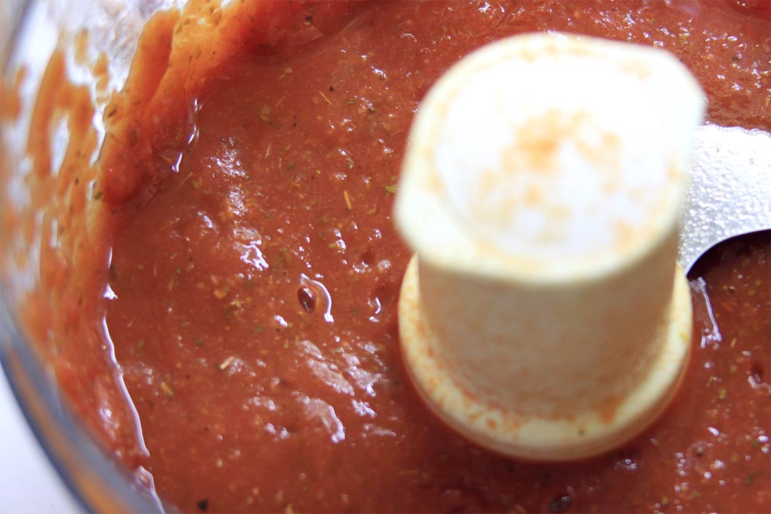 the blended pizza sauce