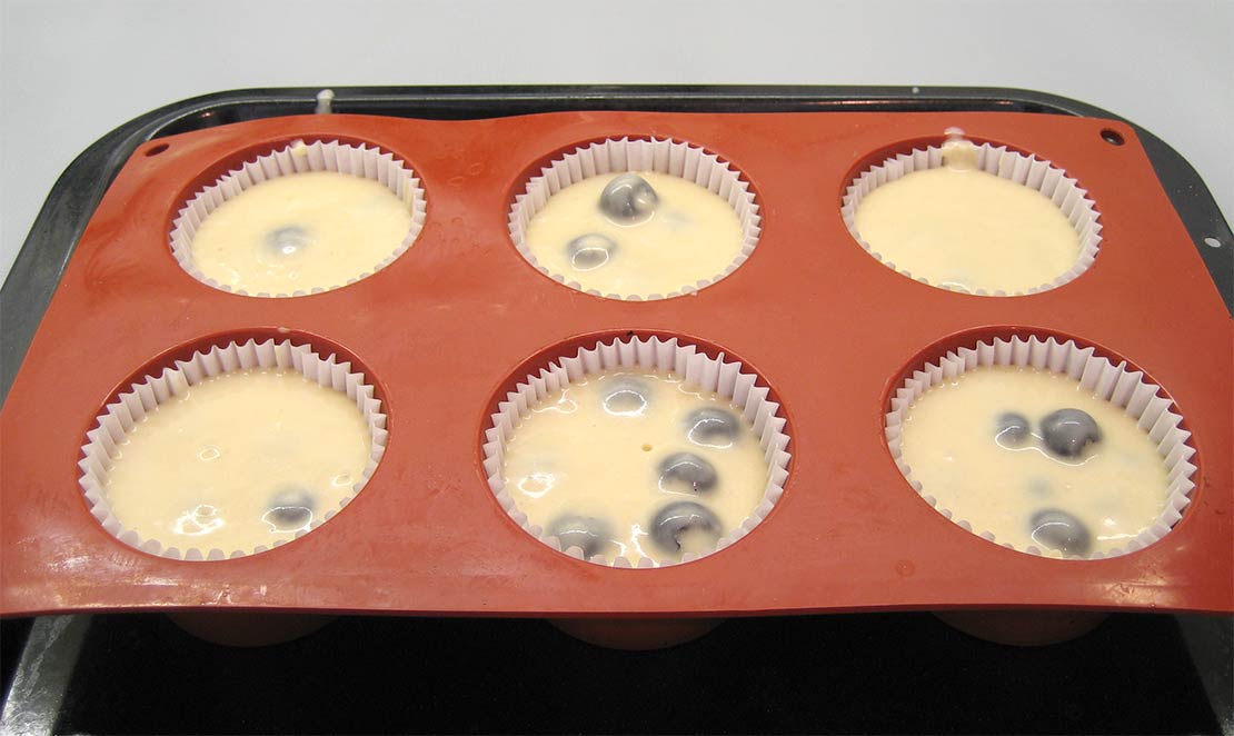 pouring the mixture into moulds