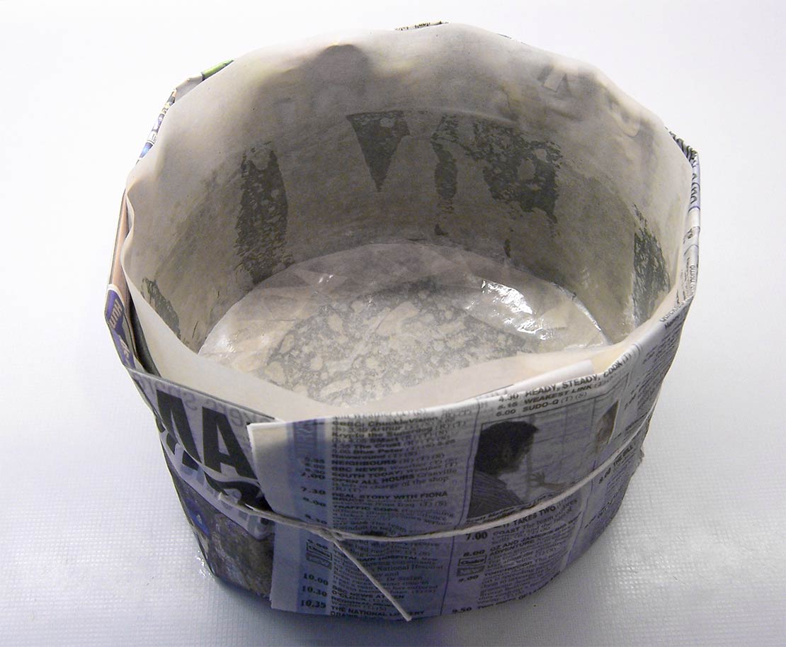 wrapping with newspaper