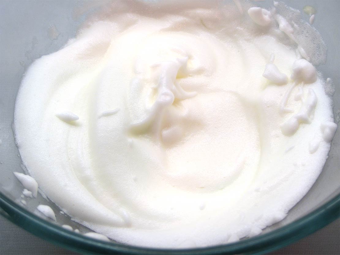 the whisked egg whites