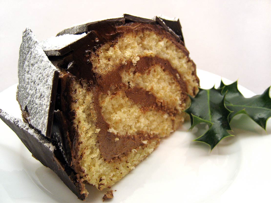 a slice of the finished cake