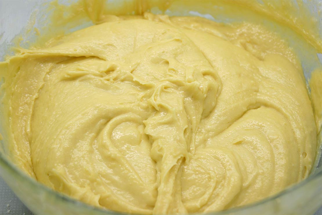 the cake batter