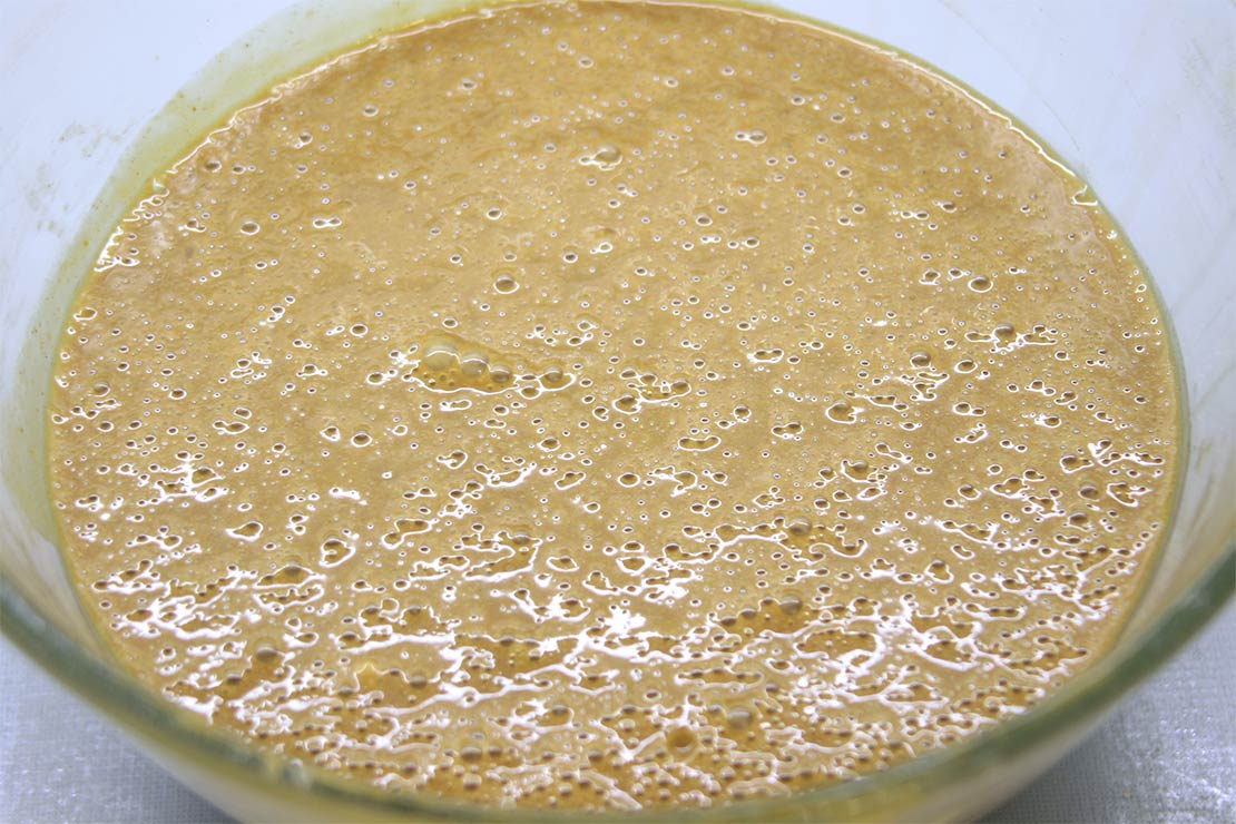 the finished cake batter