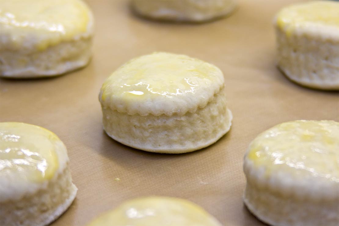 egg-washing the scones