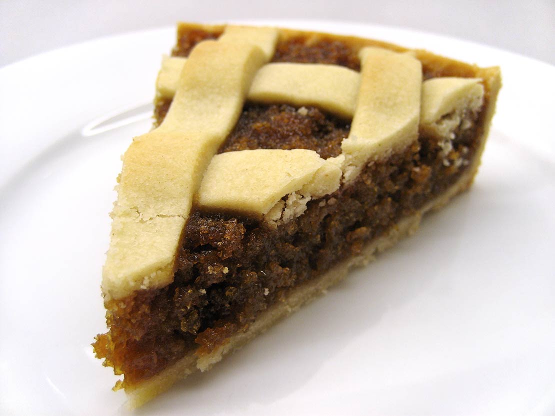 a slice of the finished tart