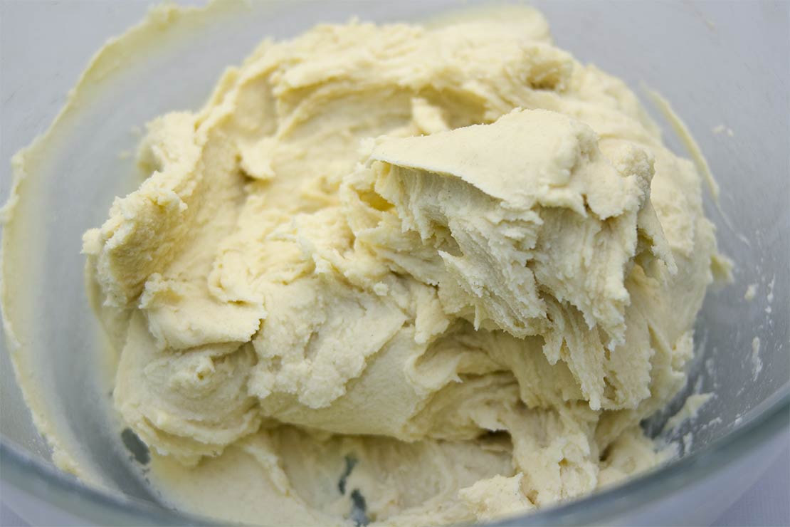 the ingredients mixed to form a batter