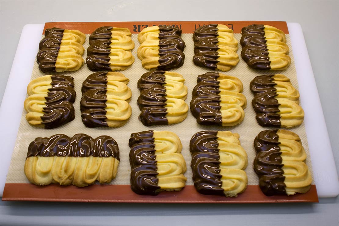 leaving the chocolate to set