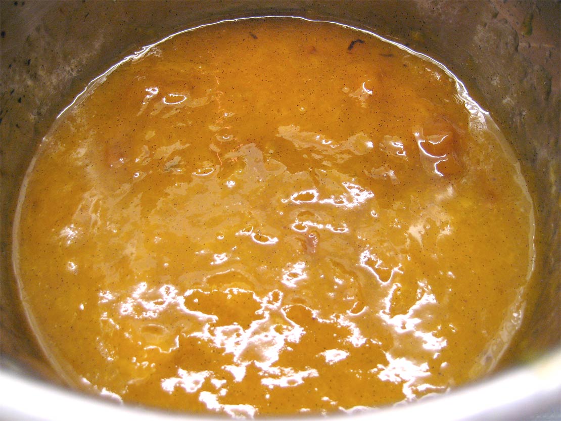 the mashed apricots