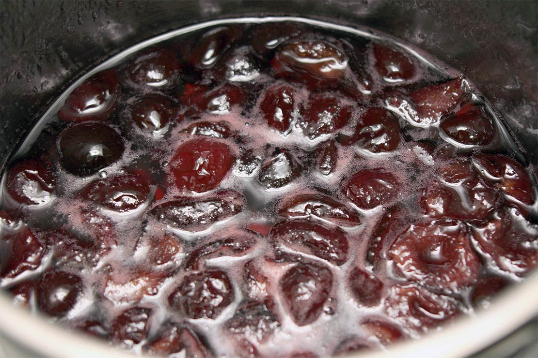 the cooked cherries