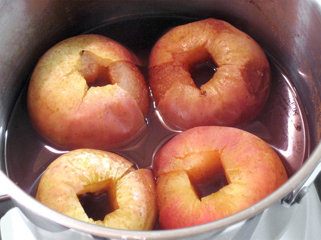 the poached apples