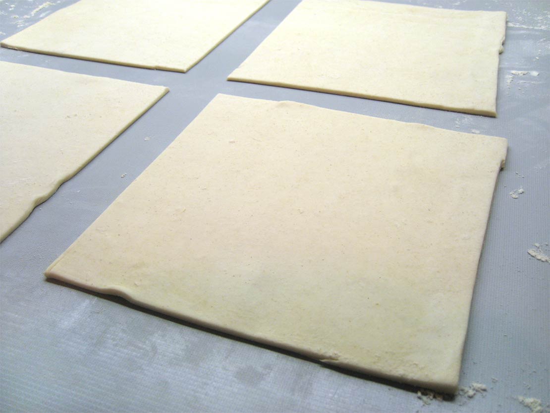 the squares of pastry