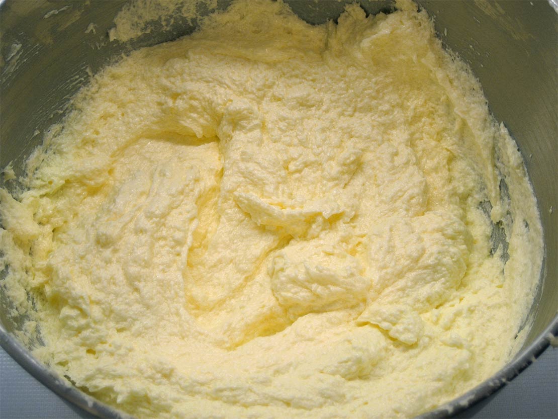 the butter and sugar with the eggs