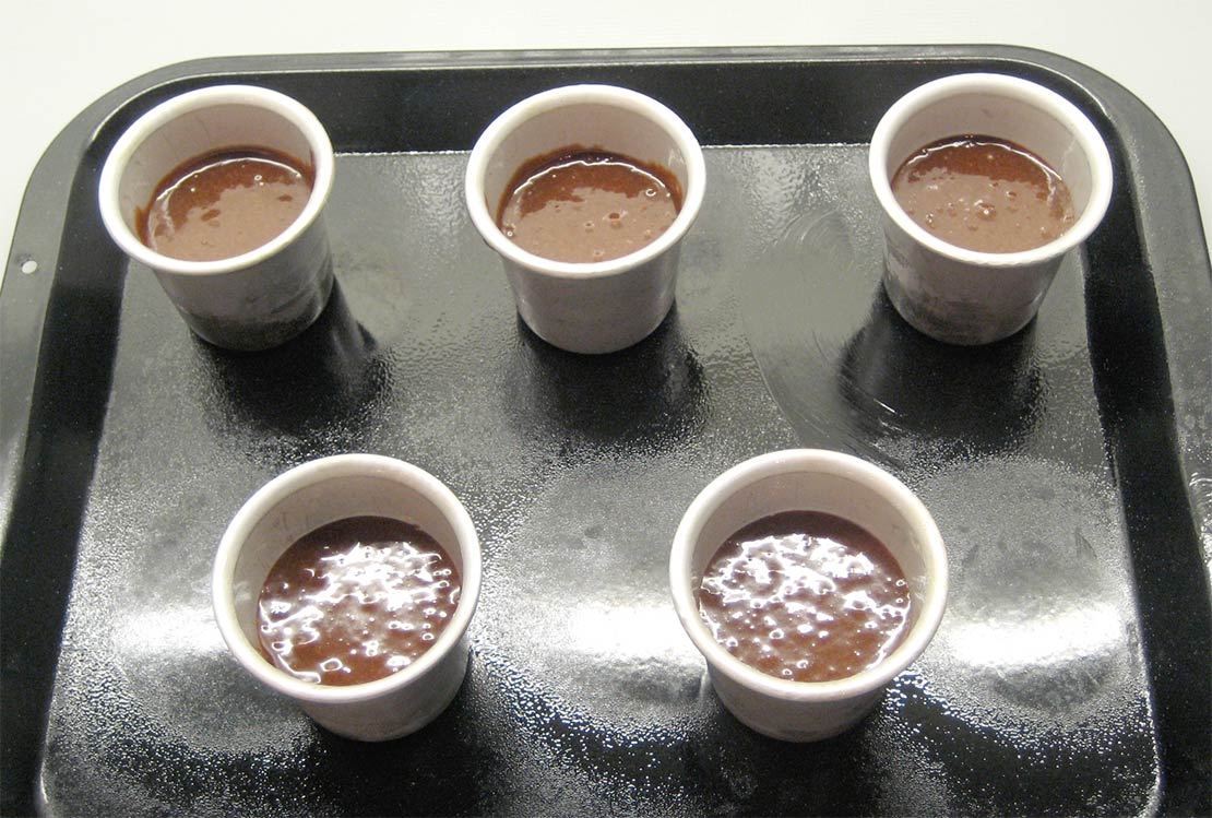 the mixture in moulds