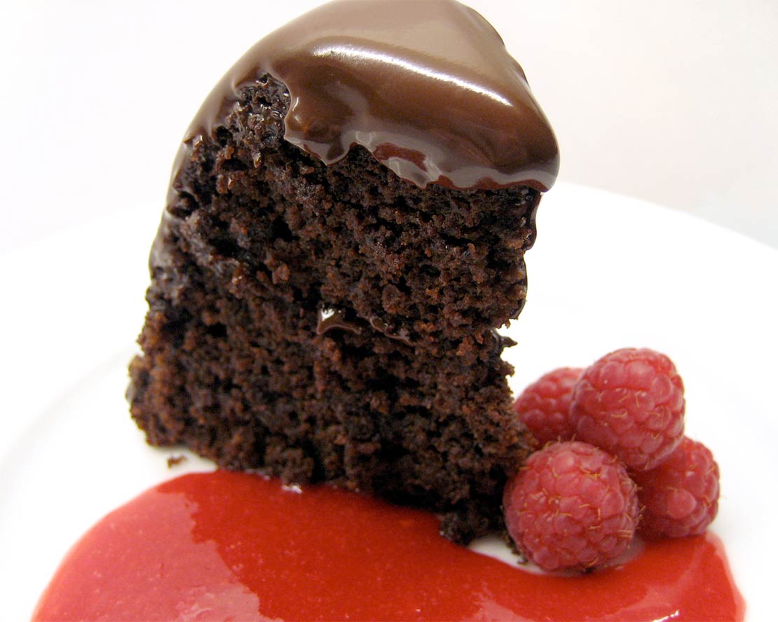the finished steamed chocolate pudding