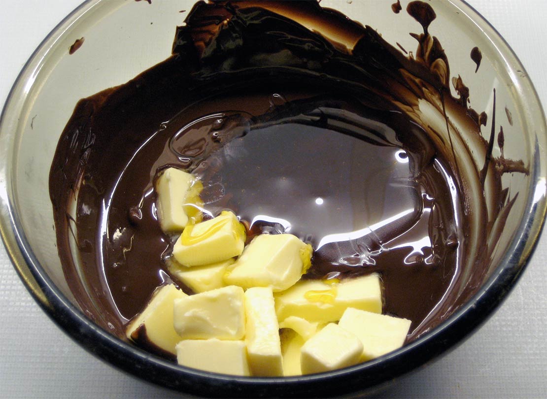 adding the butter and syrup