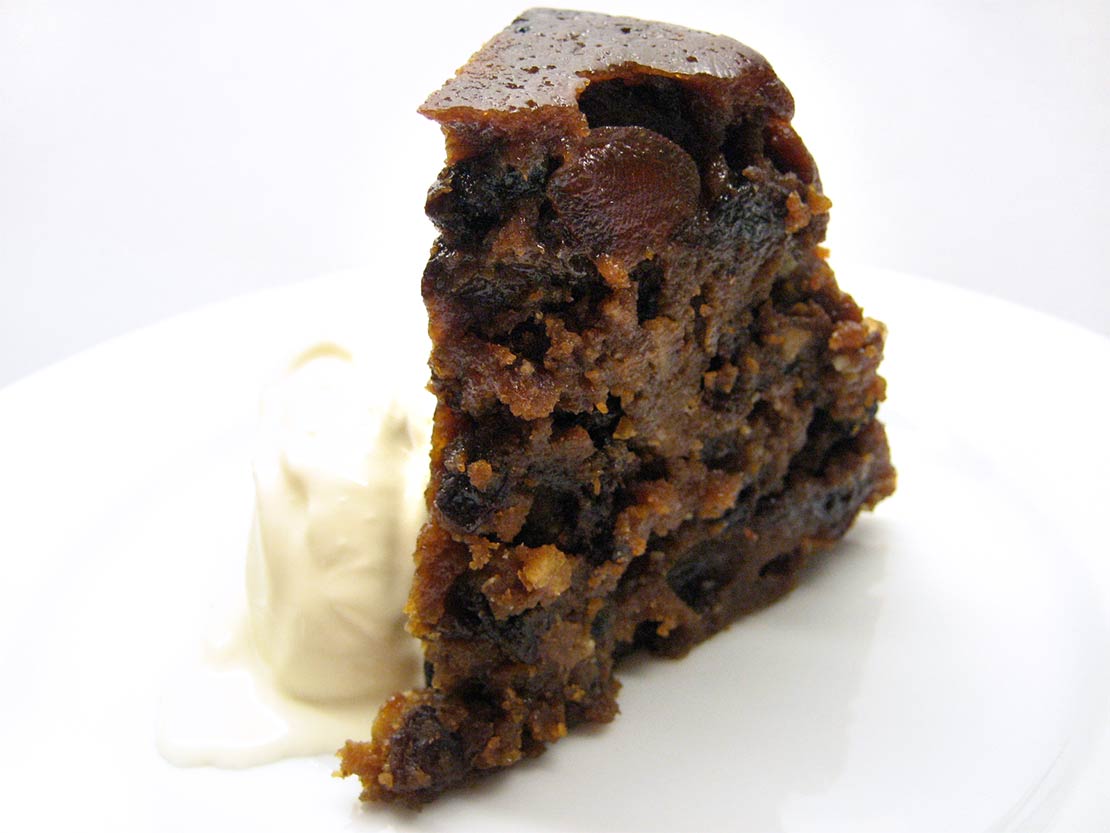 a slice of the christmas pudding