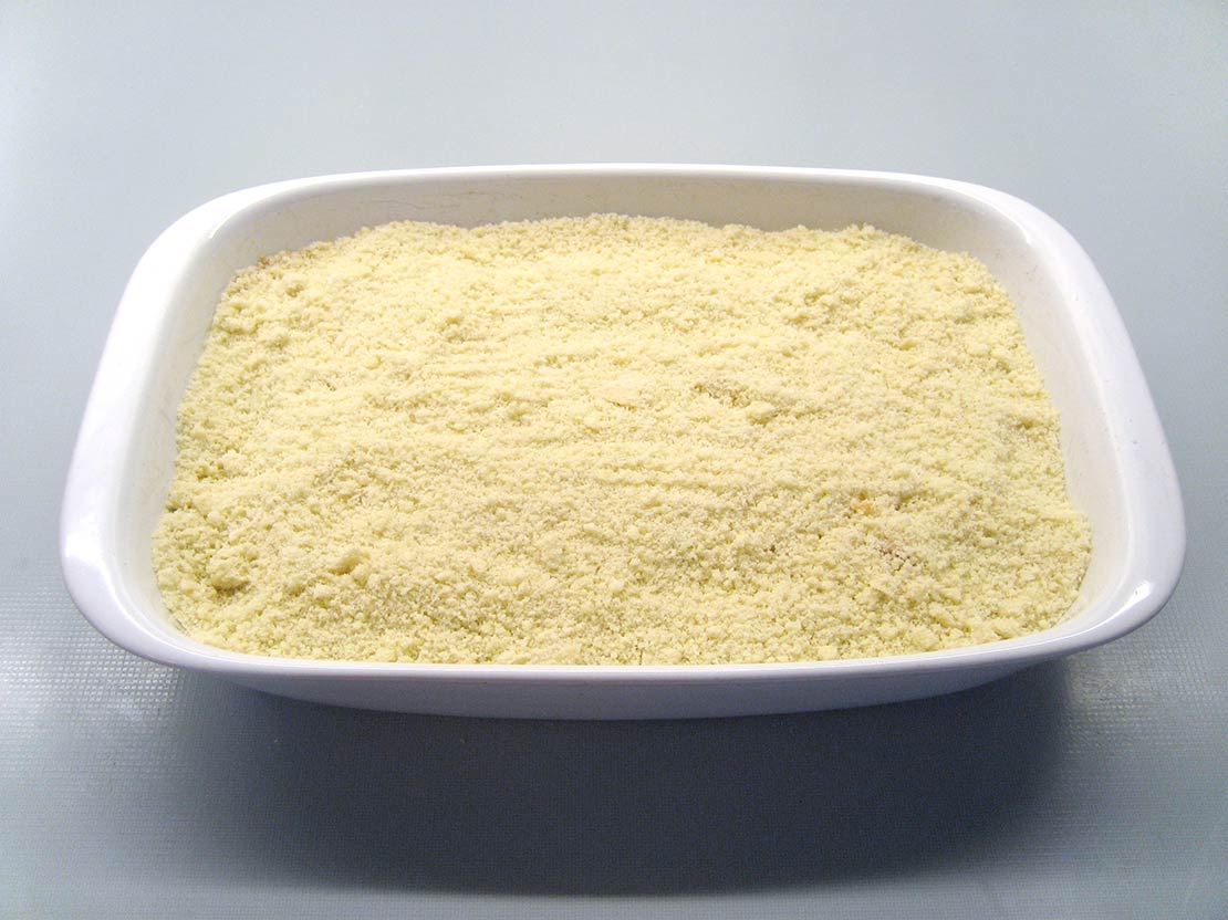 The crumble with topping