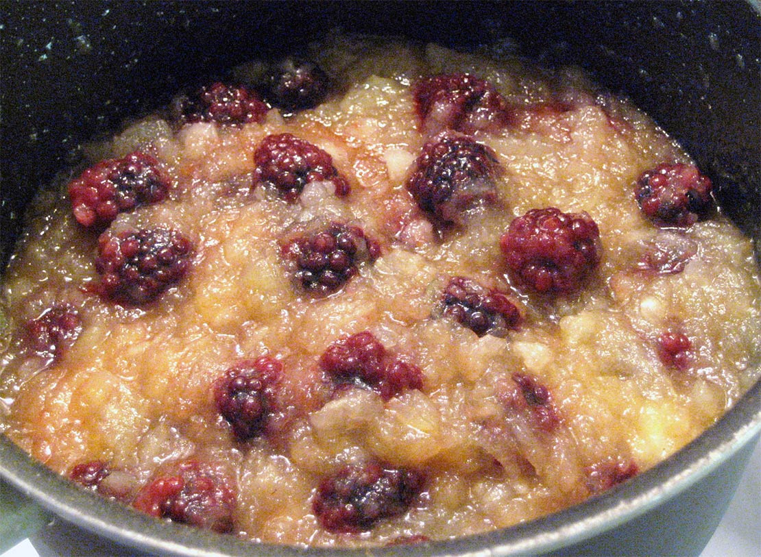 adding the blackberries