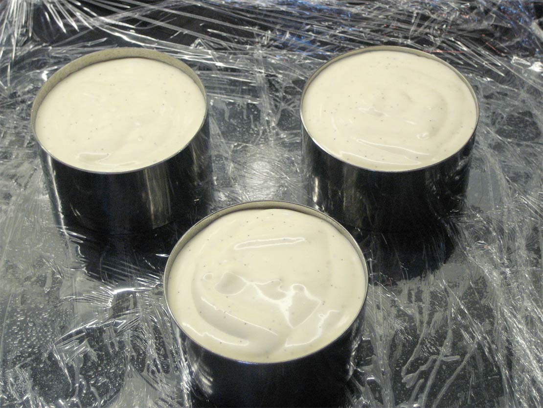 the mixture in the moulds
