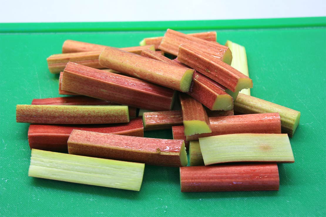 the chopped rhubarb