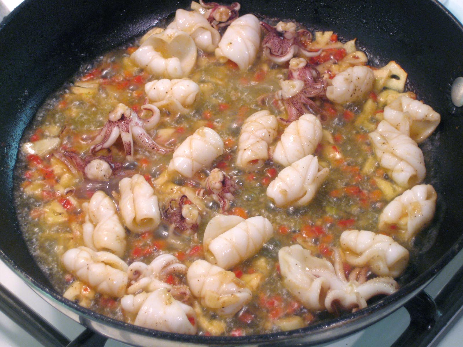 cooking the squid