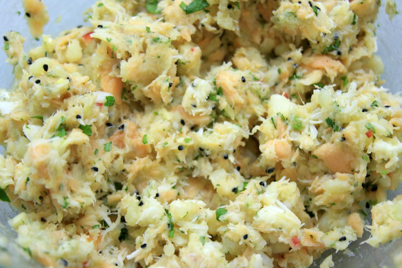 the fish cake mixture