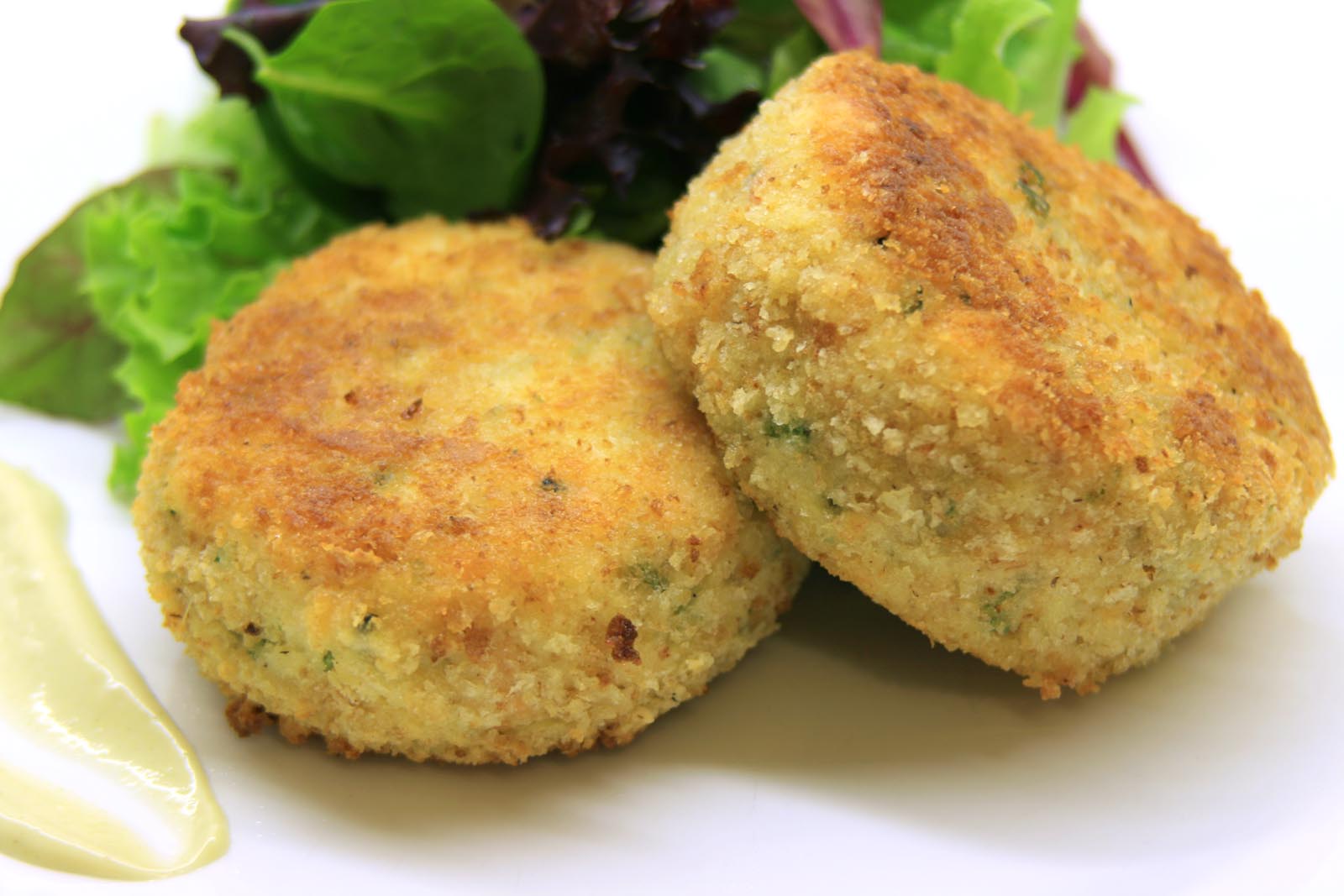 the finished fish cakes