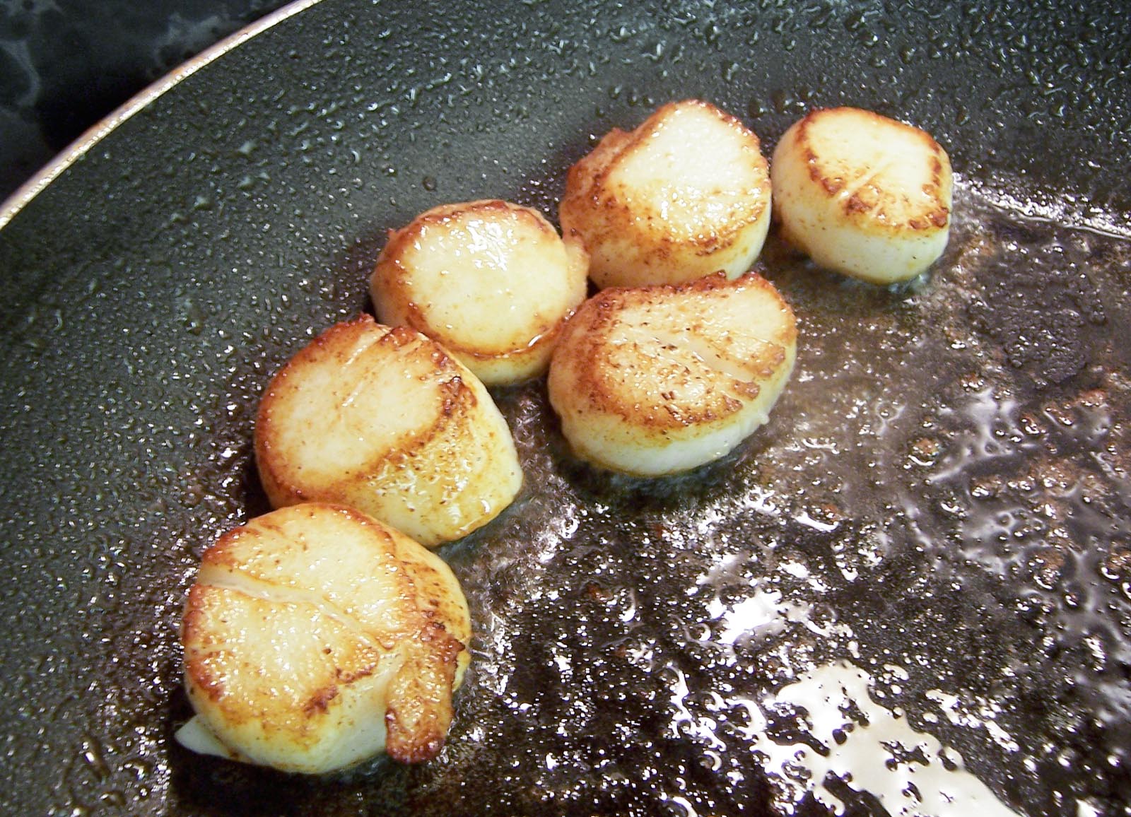 turned over scallops
