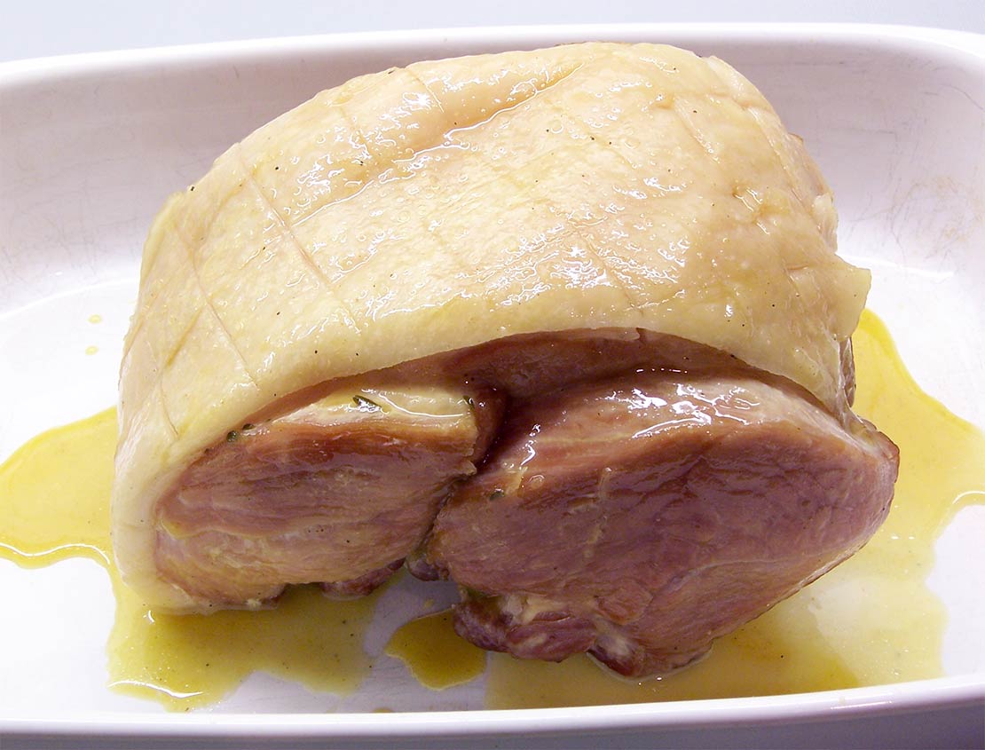 glazing the ham