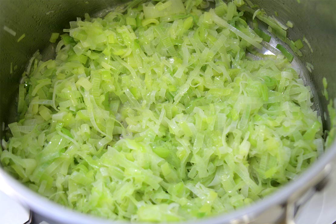 softening the leeks