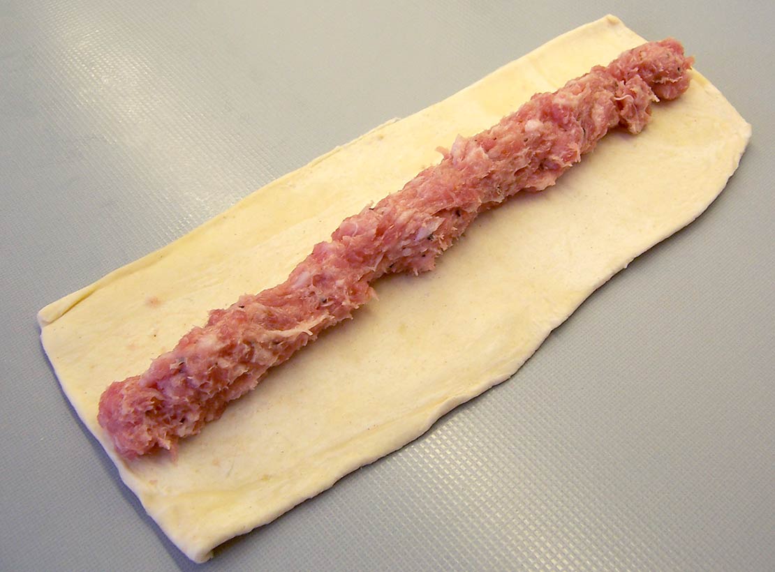 pastry and sausage meat