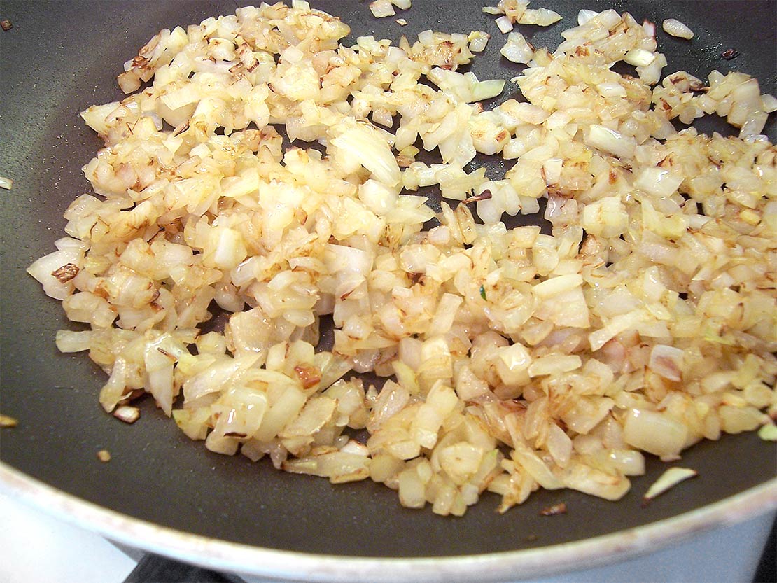 frying the onion