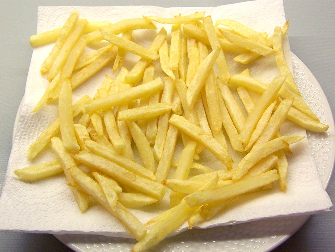 blanching the chips