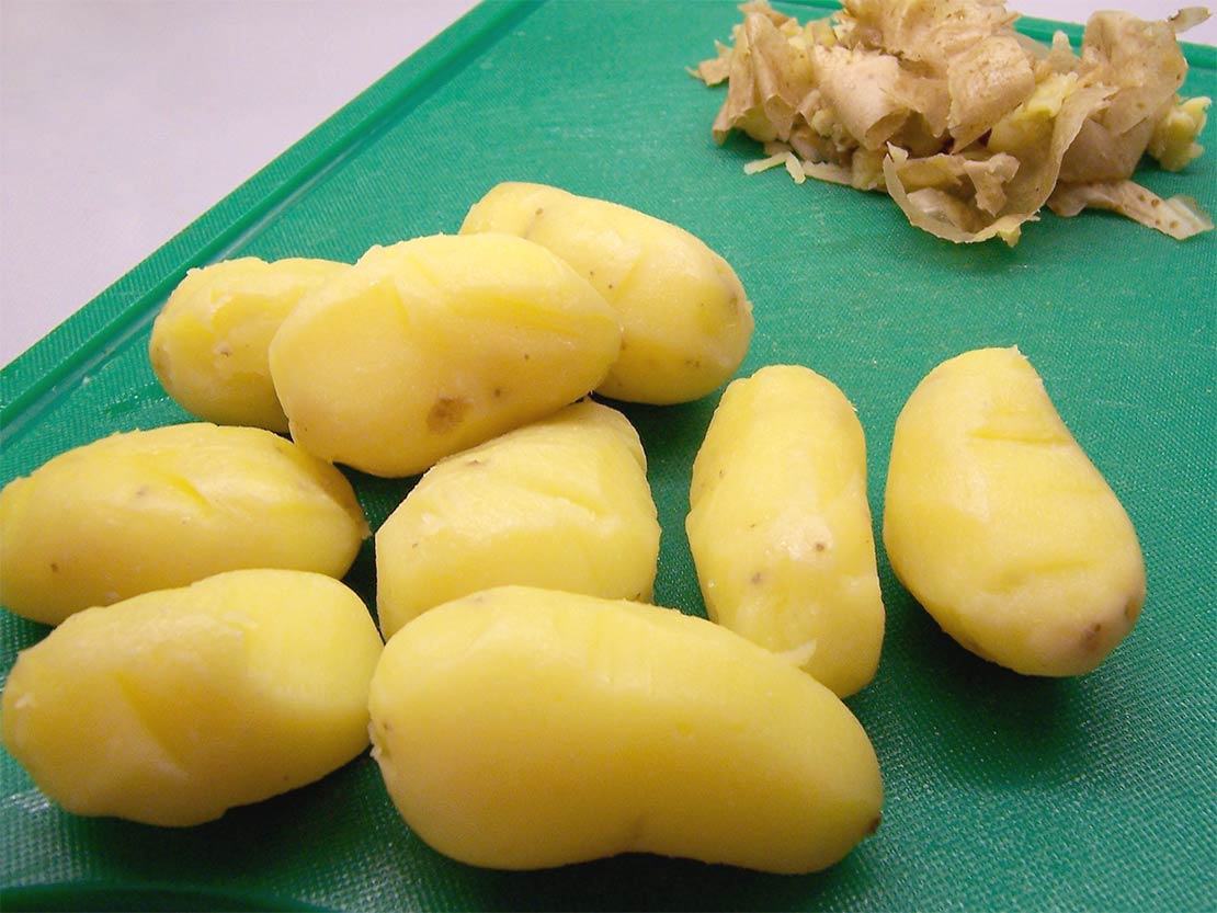 peeled potatoes