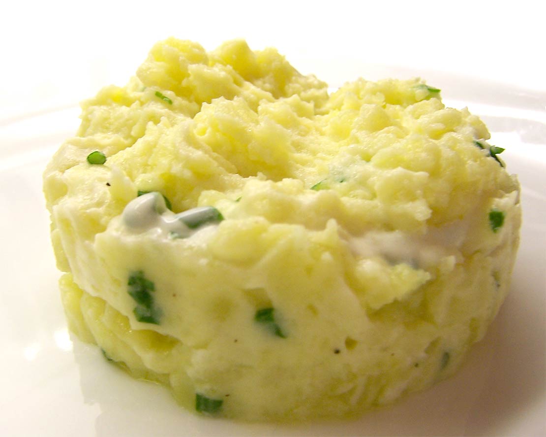 the finished crushed potatoes