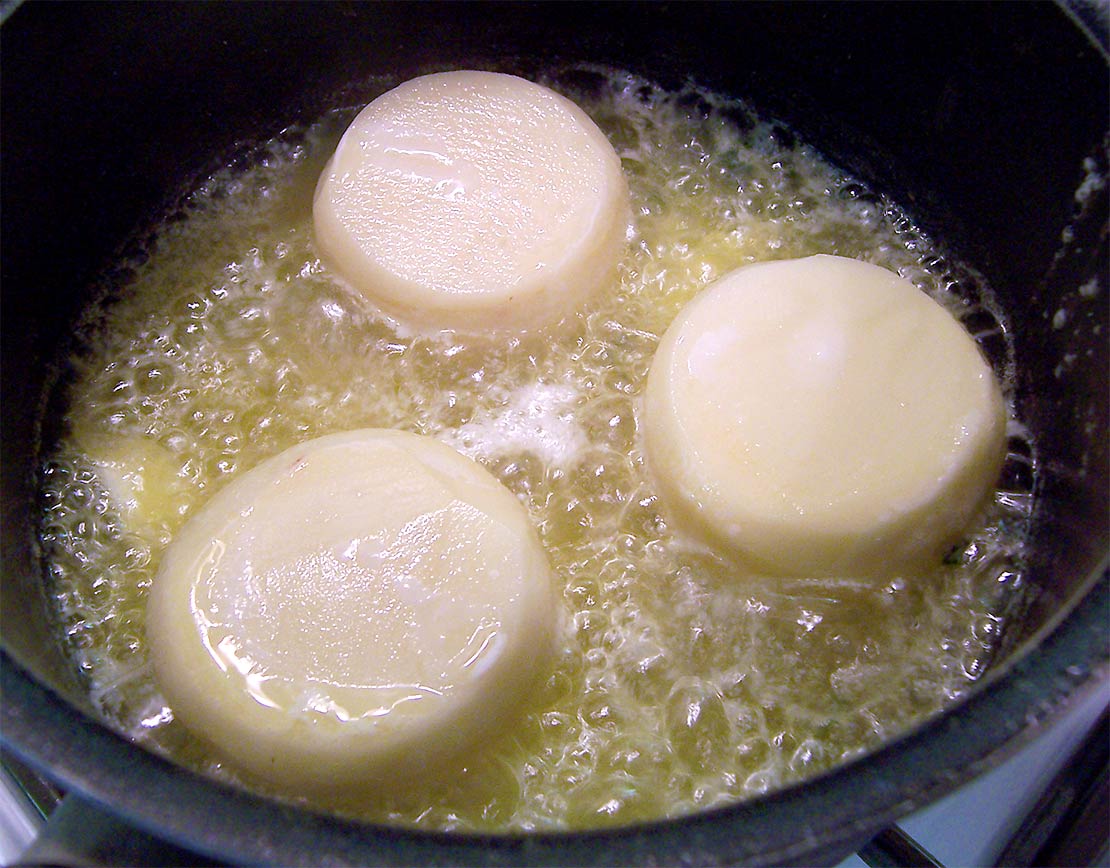cooking one side of the potato