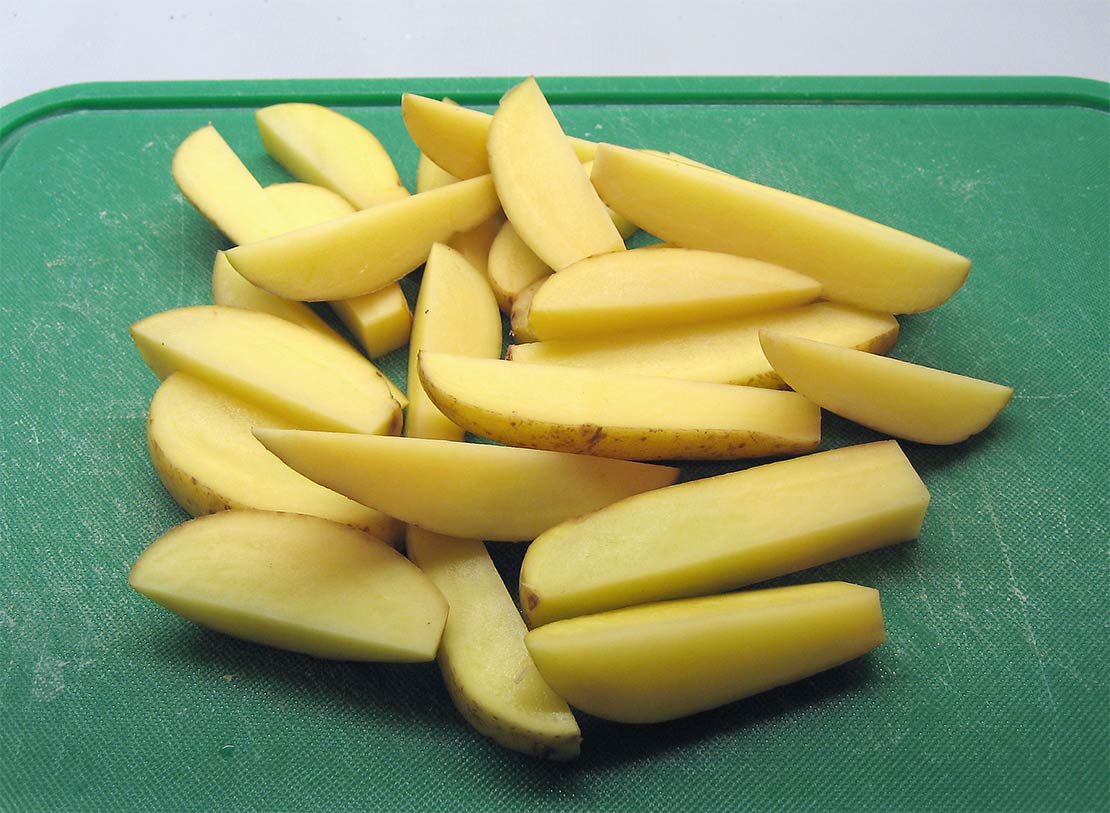 the raw potato chips