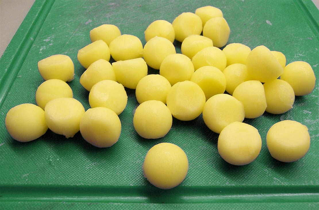 balling the potatoes