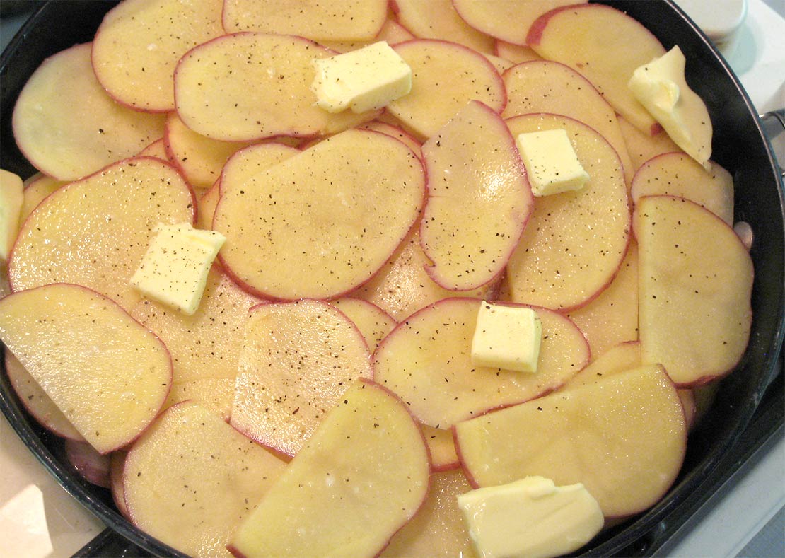 filling the pan