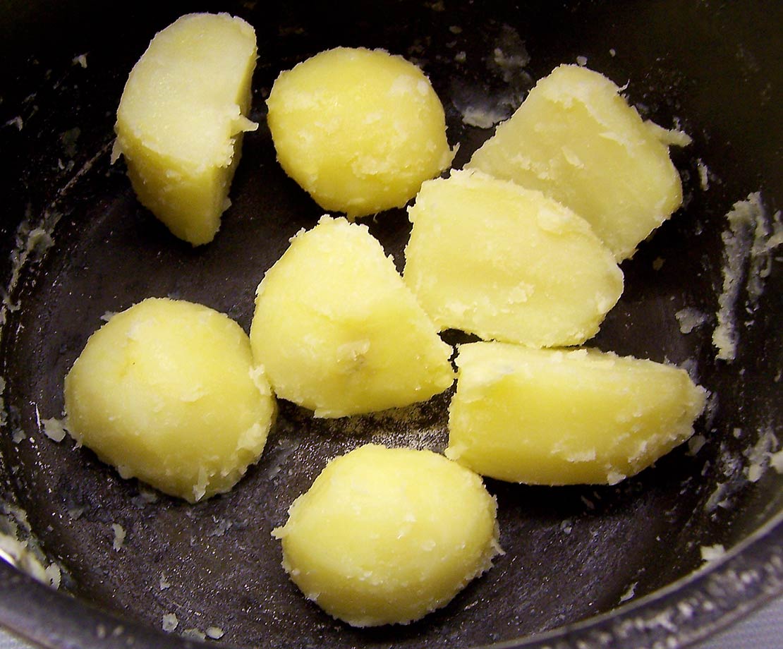 fluffing the potatoes