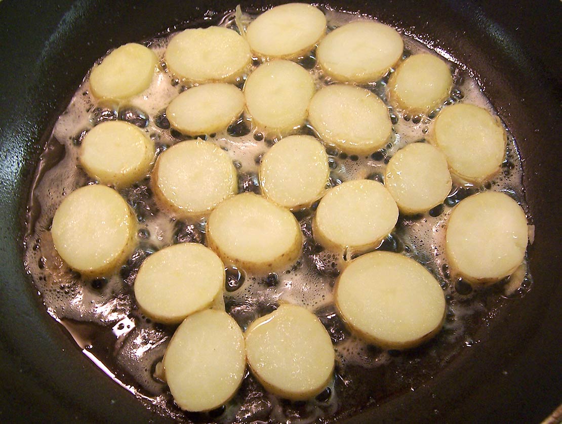 slices in the pan
