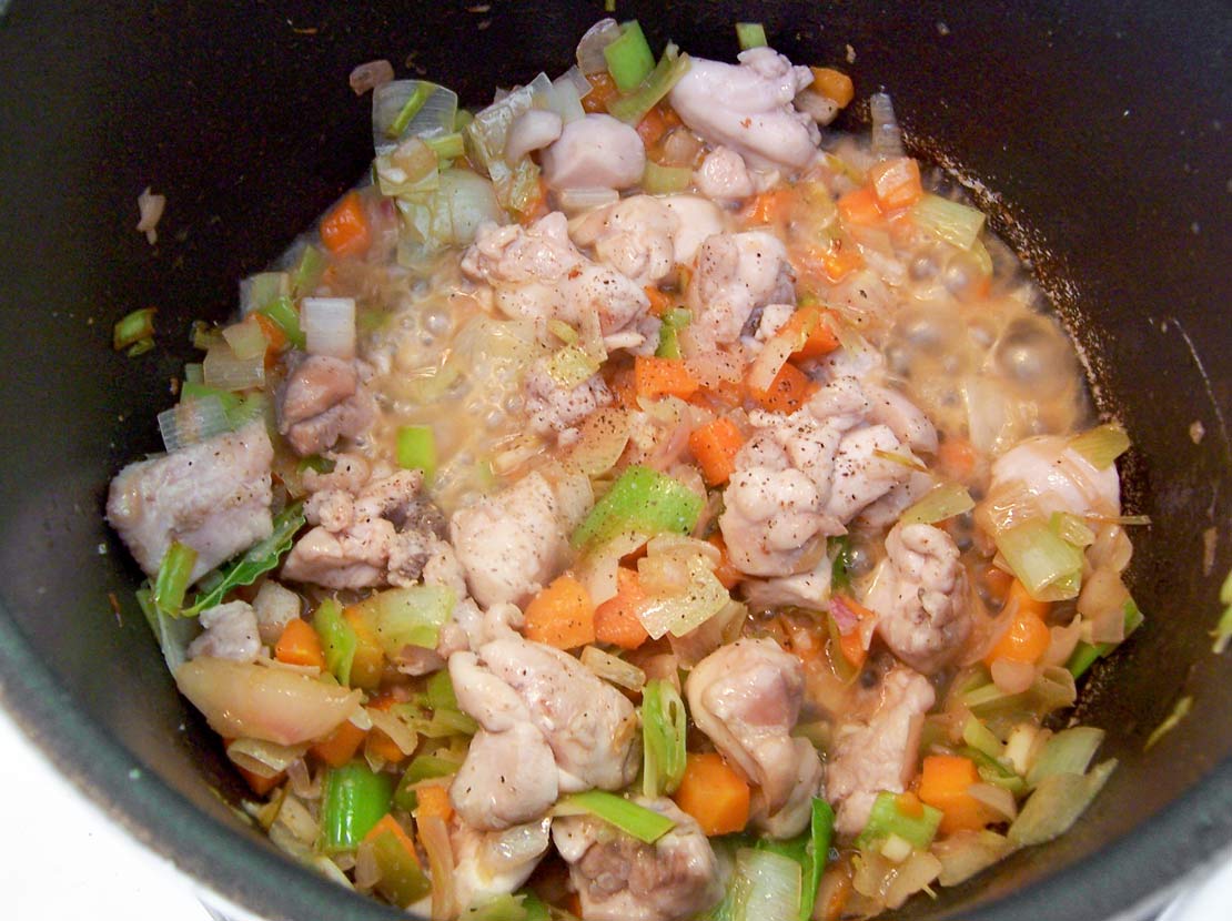 cooking the ingredients